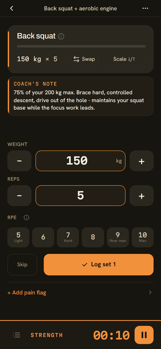 Strength set logger